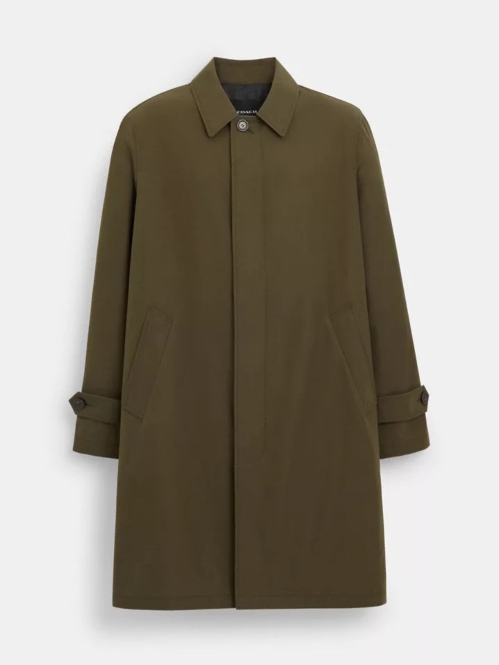 Coach || Mac Coat Men’s Trench Jacket in Dark Fern Olive Khaki Green XL